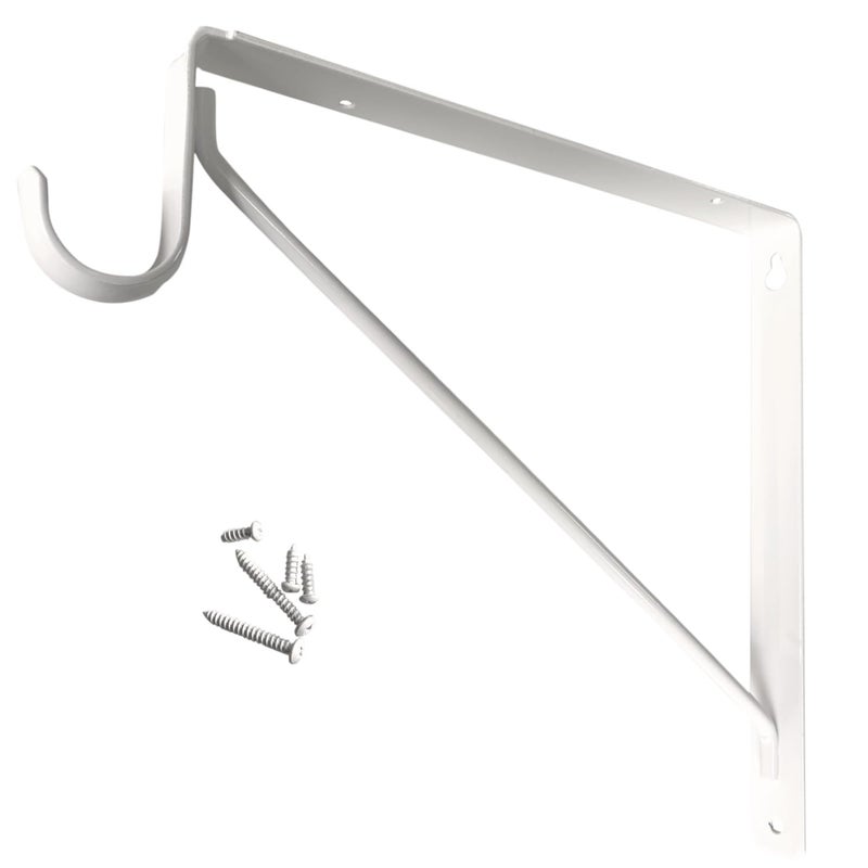 Desunia Welded HEAVY DUTY Closet Rod & Shelf Support Bracket | White | 1 Pack - Image 1
